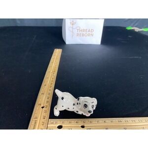 Vintage Ceramic Dalmatian Dog‎ Figurine Black White Puppy Decor